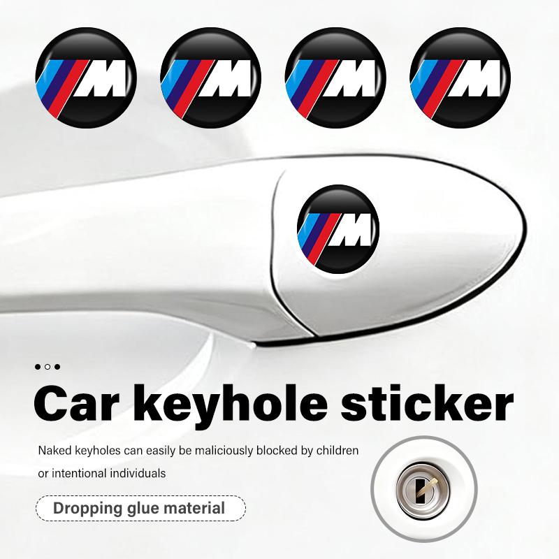Wzcr7 For BMW Car Door Keyhole Sticker Auto Lock Decoration Protection Decal Auto Door Accessories 1 3 5 7 Series M F01 F20 F10 F13