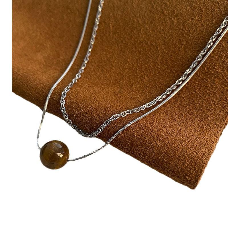 Women's High-End Tiger Eye Clavicle Necklace - Light Luxury Y2K Sweater Chain
