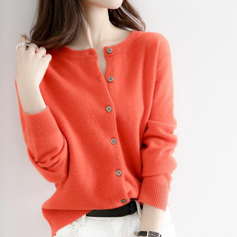 TIFICY Women's Fashion Casual Fall Winter Solid Color Print Long Sleeve O-Neck Tops Women's Clothing Woolen Knitwear Sweaters