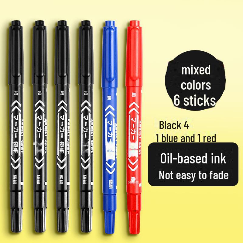 Waterproof Double-Headed Hook Pen for Students - Durable, Non-Fading, Art Marker for Primary and Kindergarten.