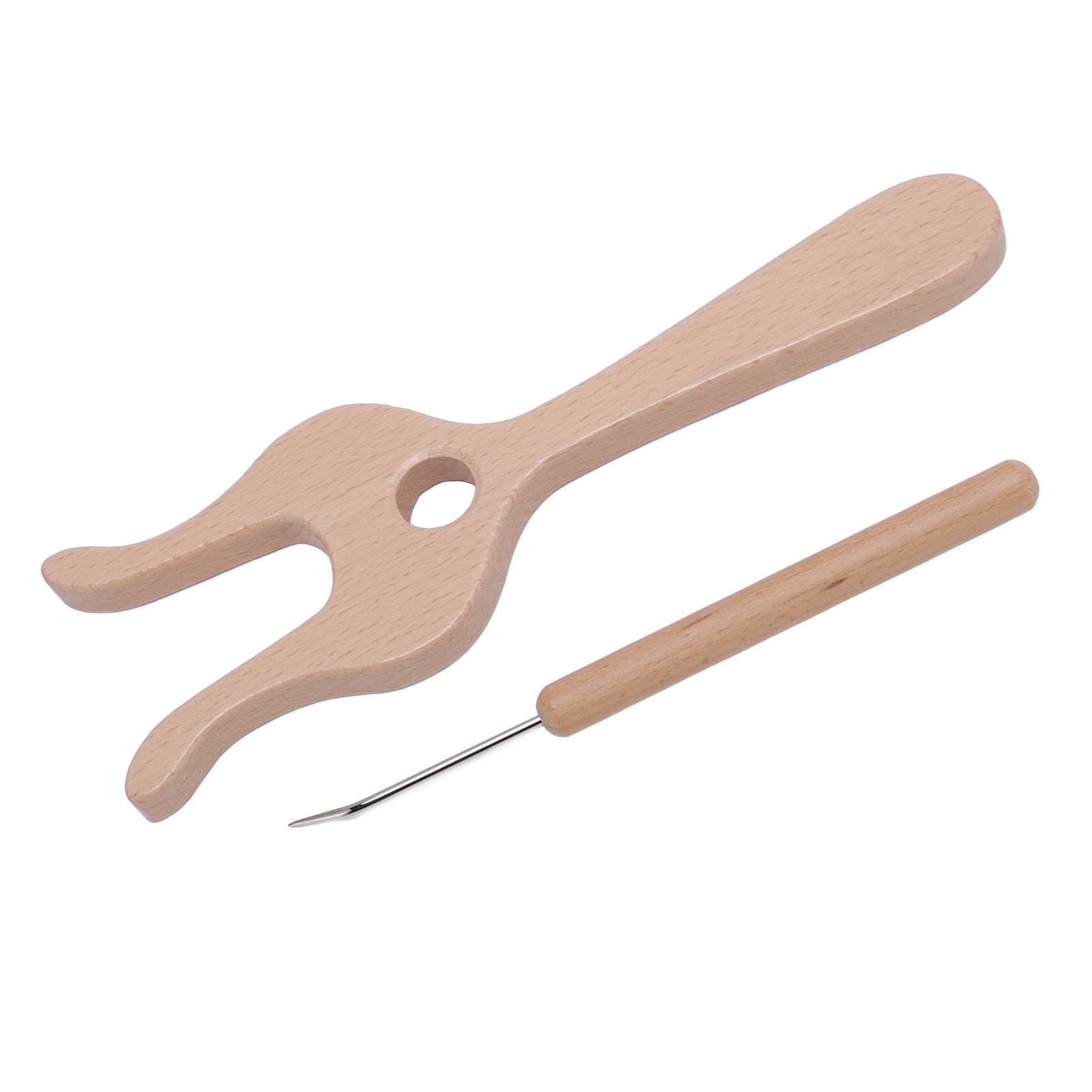 

Набор для вязания вилка и спицы из бука, гладкая отделка, деревянная вилка, набор игл для плетения для рукоделия