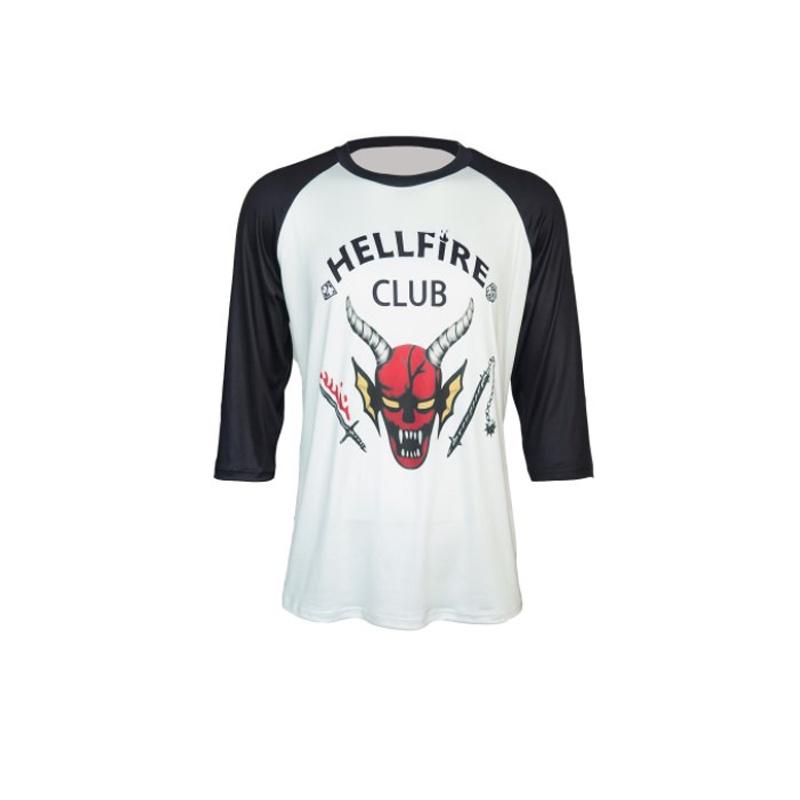 Stranger Things Maglietta a Maniche Lunghe Hellfire Club Stampa Digitale 3D Cosplay Regalo per Fan