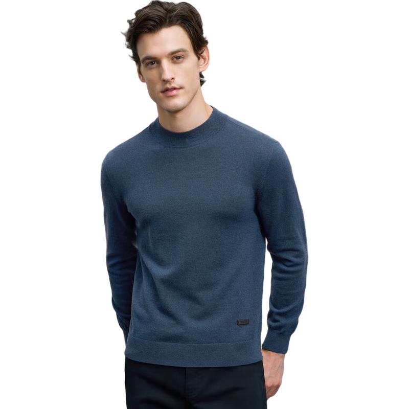 

EMZ Erdos Men s 100% Wool Solid Mock Neck Sweater 2XL