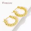 Fashion Round Twist Earrings Female 18K Gold Plated Creative Textured Circle Earrings For Women Huggie Earrings Jewelry Gifts
