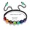 Beaded Bracelet 7 Chakra- Adjustable Hand-braided Rope - Lucky Jewelry Gift for Energy Healing