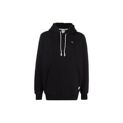 Puma Solid Color Pullover Hoodie With Embroidered Logo Men Hoodies Black 533464-01