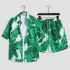 Summer Hawaiian Seaside Beach Suit Men's Loose Large Size Fashion Short-sleeved Flower Shirt Casual Two-piece Suit