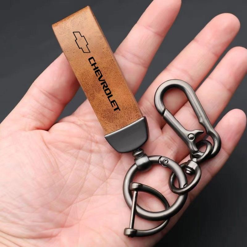 Car Vintage Leather Keychain Ring Zinc Alloy Chain Key For Chevrolet Cruze Spark Captiva Suburban Camaro Malibu Silverado