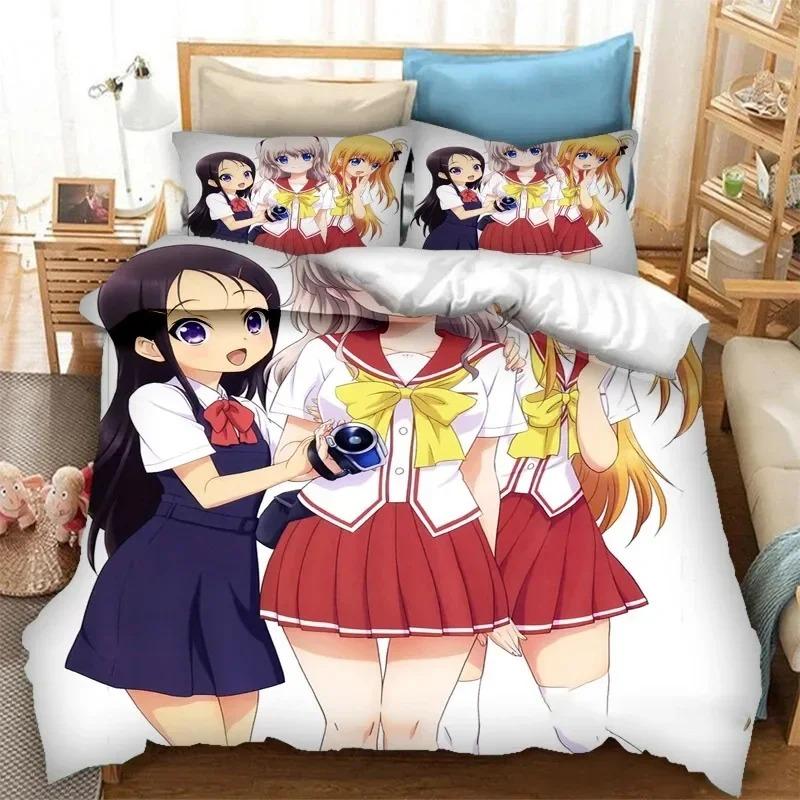 3D Printed Anime Charlotte Tomori Nao Bedding Set Boys Girls Twin Queen Size Duvet Cover Pillowcase Bed Kids Adult