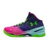 Curry 2 Slip Resistant Cushioning Abrasion Resistant Mid Top Children's Basketball Shoes Pink Purple Blue 3026053-600