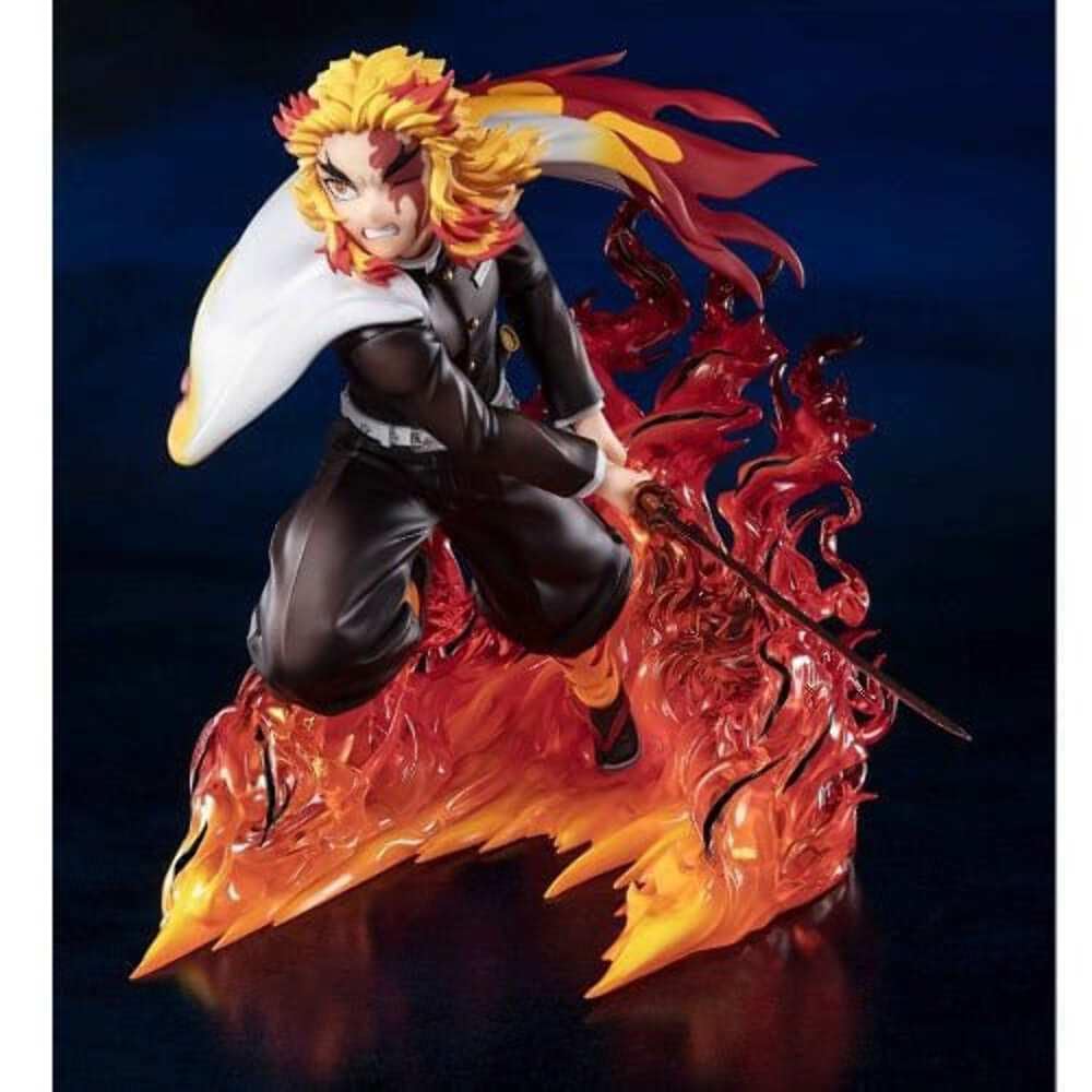 TAMASHII NATIONS Figuarts ZERO Demon Slayer: Kimetsu No Yaiba Rengoku Kyojuro Flame Pillar, Approximately 150mm, Pre-painted PVC/ABS Figure
