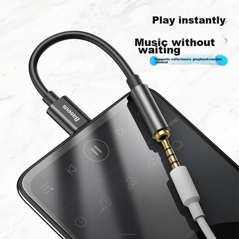Baseus Type-C to 3.5mm Headphone Adapter, USB-C to Audio Cable Converter for Xiaomi 17/Huawei Mate70Pro/P80 Android Phones, Black