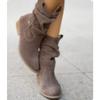 Winter New Style Popular Women's Boots Large Low Heel Plus Size 34-43 Suede Ankle Boots for Women Brown Long Boots  Mujer