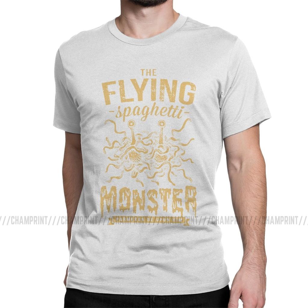 The Flying Spaghetti Monster T Shirt Men Funny TShirt Round Neck Flying Spaghetti Monsterism Pastafarianism FSM Tee Shirt