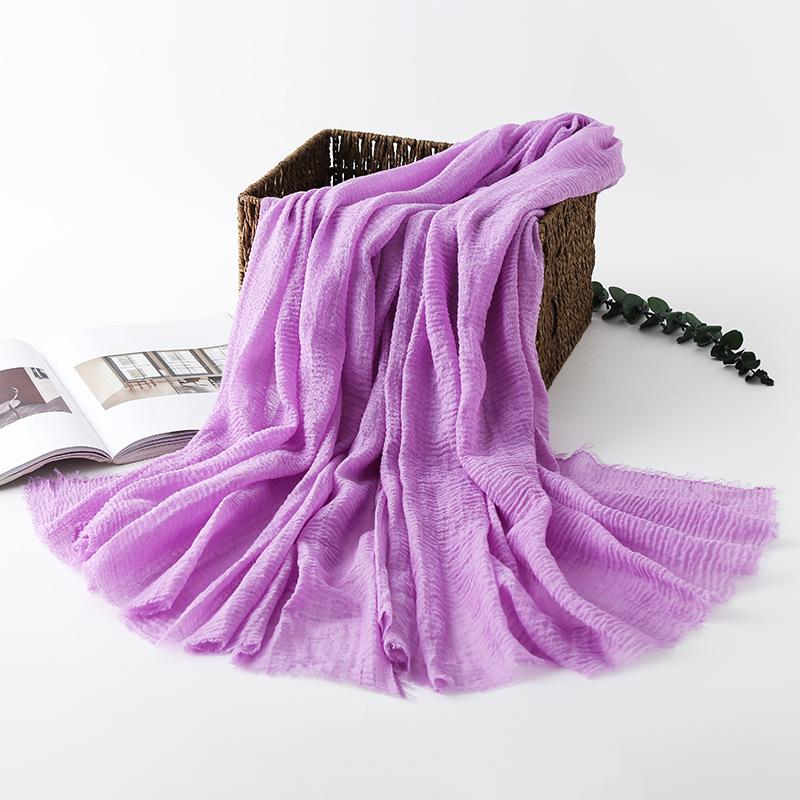 Women Cotton Linen Scarf Autumn Lady Solid Color Long Scarves Soft Thin Plain Shawl Foulard Viscose Wrap Shawls New Summer