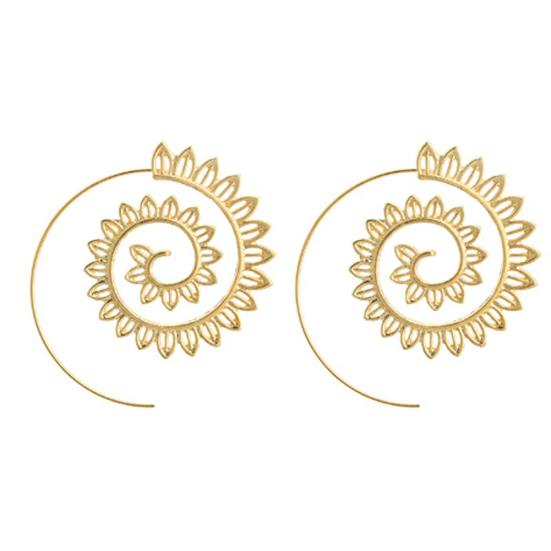 

Spiral Alloy Water Drop Shape Party Hoop Earrings Fashion Lady Eardrop Jewelry золотистий