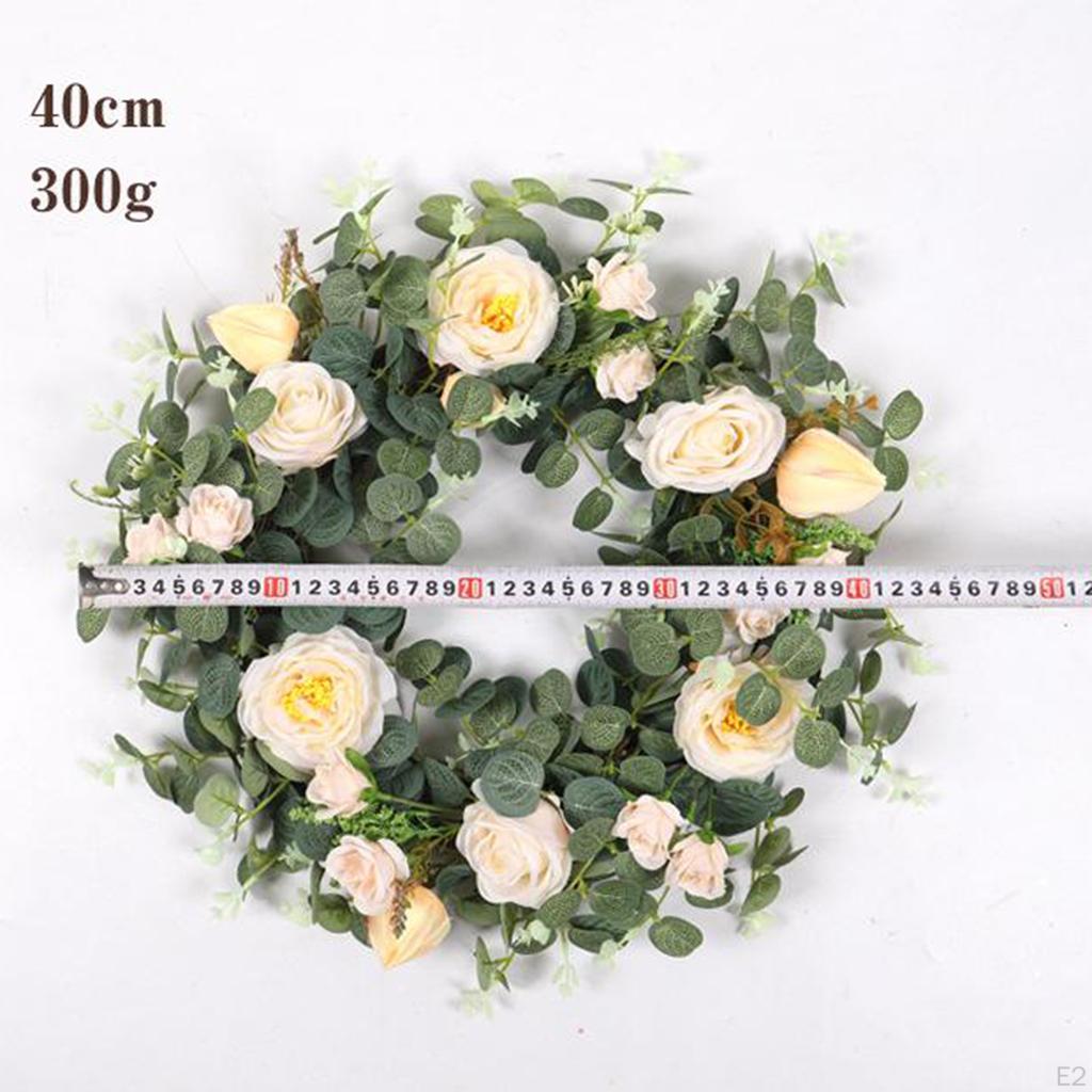 Front Door Wreath Garland Home Decor Floral Eucalyptus Twigs Wreaths