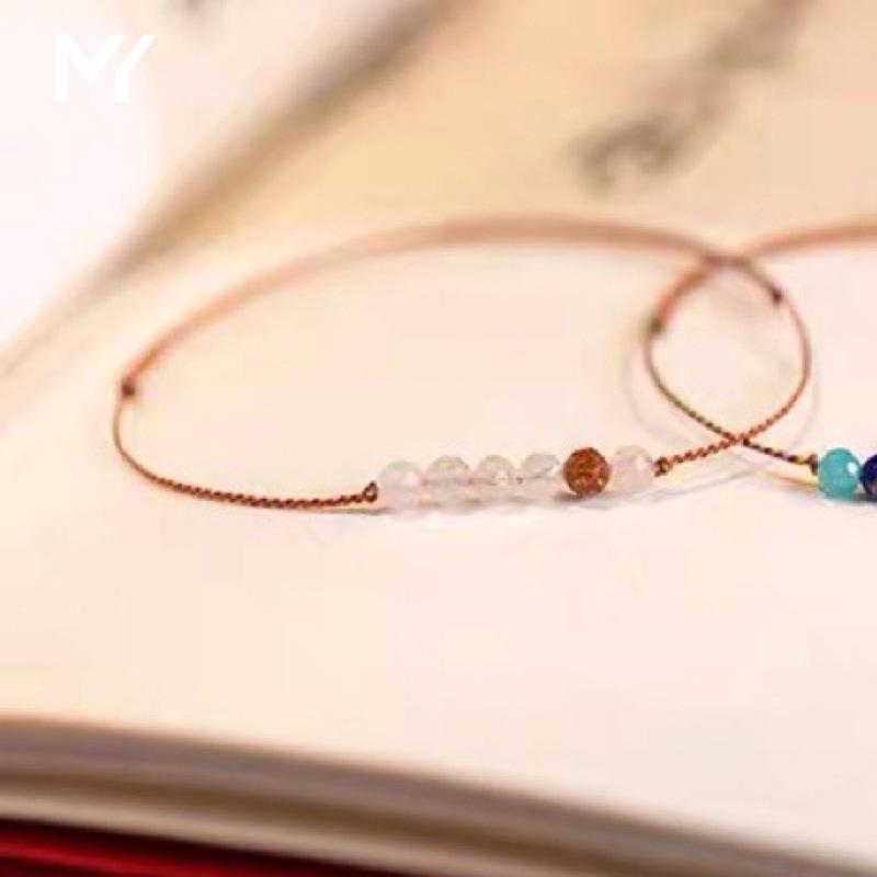 High-End Candy Color Rainbow Tourmaline Beaded Bracelet for Women