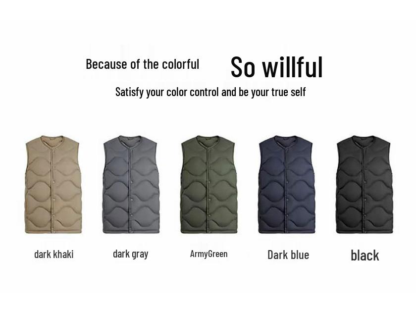 Men's Down V-Neck Sleeveless Vest - 2025 Autumn/Winter White Duck Down Gilet