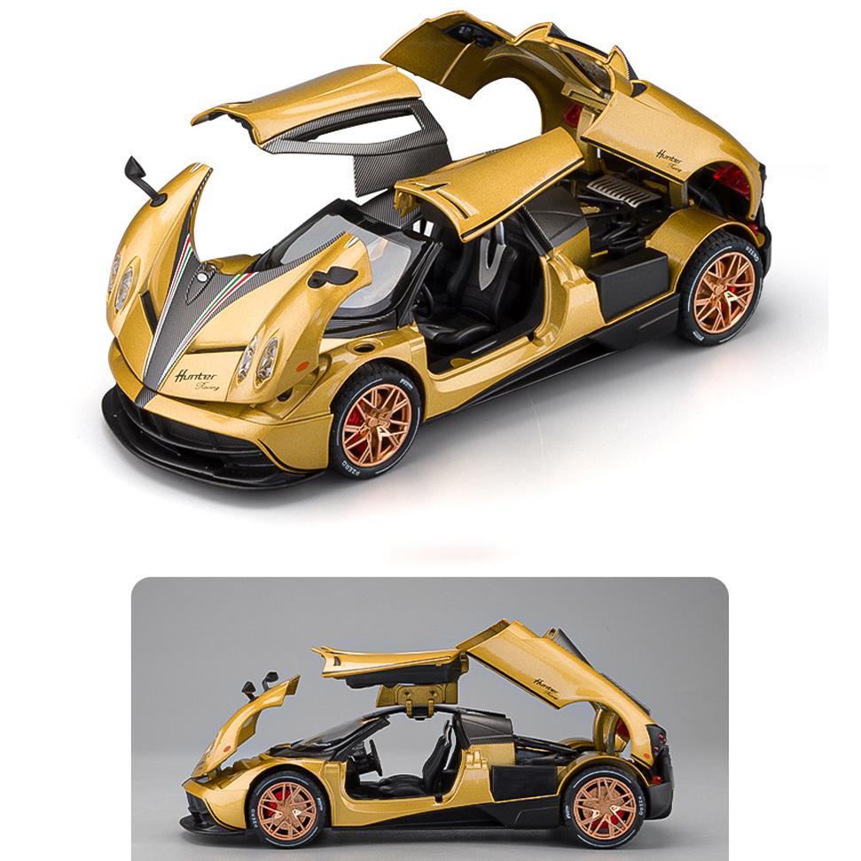 1/22 Scale Huayra Dinastia Supercar Diecast Car Model Toy,Pull Back Vehicle with Sound and Light for Kids Toddler Boys Girls Gift Collection