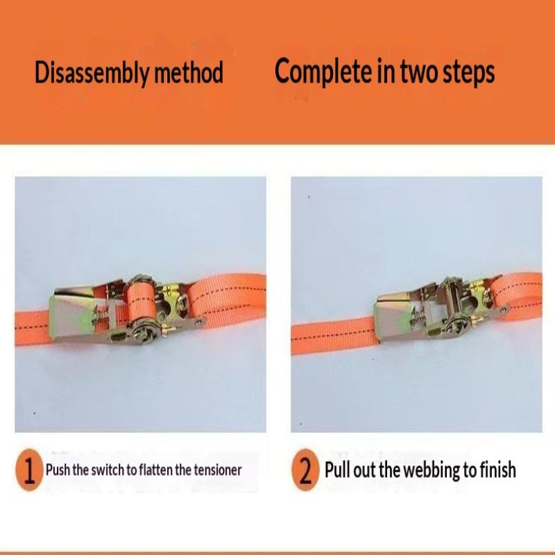 Heavy Duty Ratchet Tie Down Straps High Tensile Webbing Rustproof Metal Buckle for Camping Gear Securing