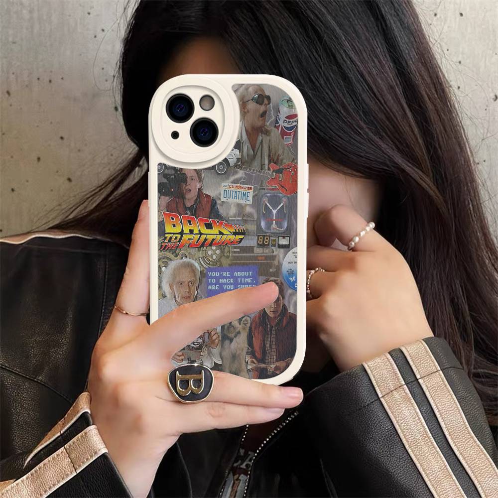 Movie B-Back To The F-Future For IPhone 16 15 14 13 12 11 Pro Max Plus Shockproof Leather Soft Phone Cover