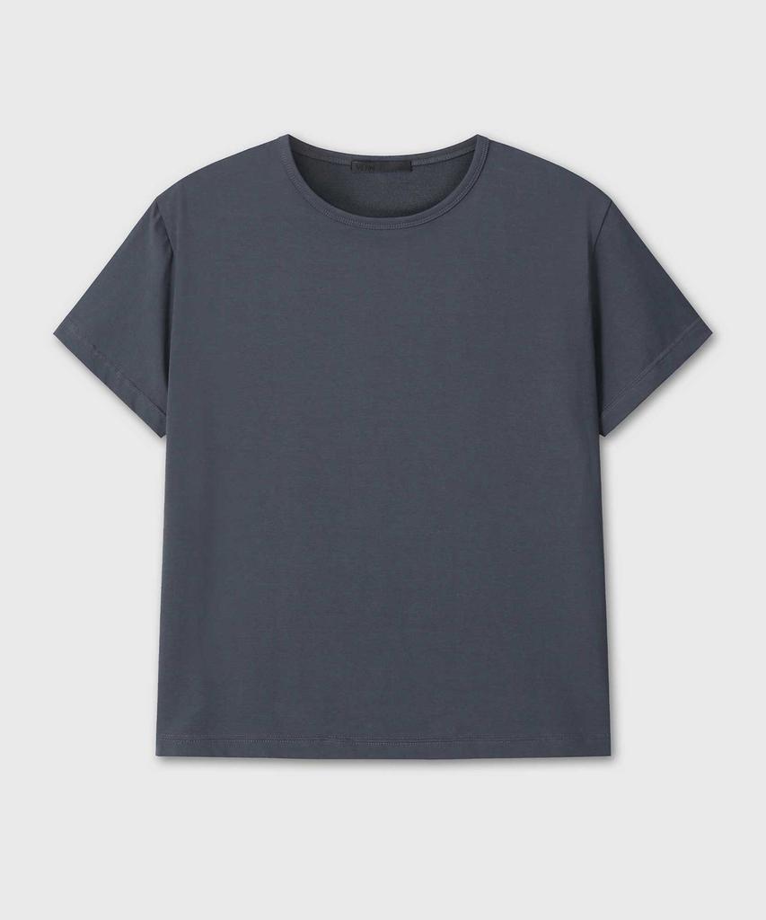 Beleun Regular Fit Cropped Cotton Short Sleeve (Navy)