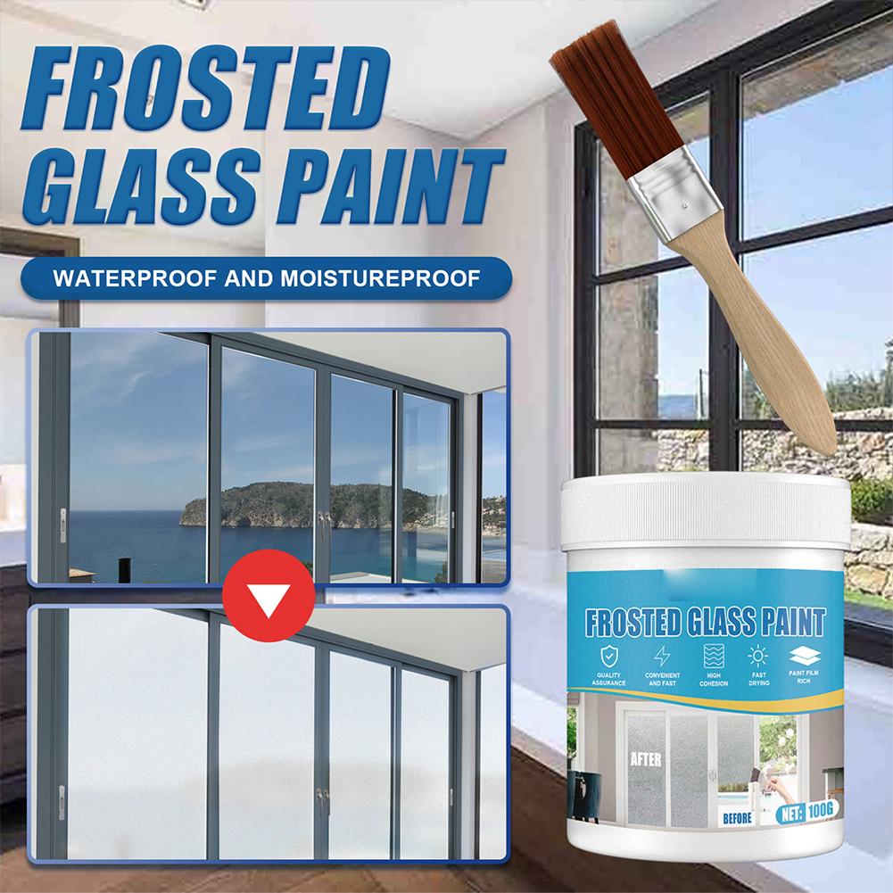 Professional Frosted Glass Paint with Brush Matte Hazy Frost for Door Window Shading Quality Material Made for Household