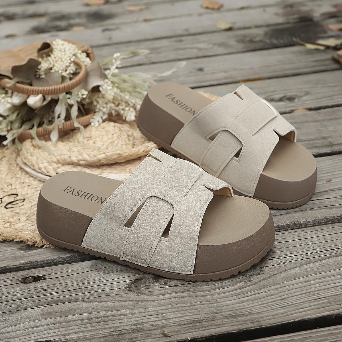 High-top Slippers, Sandals, Women s Shoes, Slippers, Casual Shoes, Beach Shoes 36 бежевый