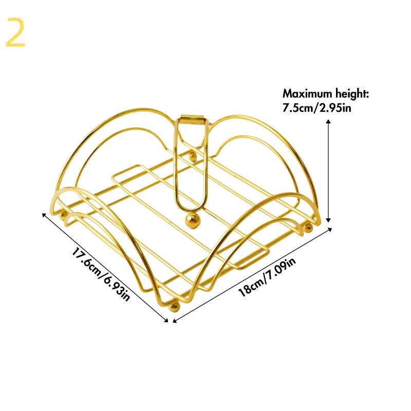 Modern Napkin Holder For Table With Weighted Arm, Square Metal Flat Napkin Holder Farmhouse Napkin Box Rustic Napkin Tray