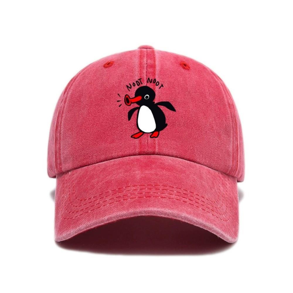 Fashion Adjustable Washed Baseball Caps Lovely Penguin Sun Protection Sun Hat Breathable Penguin Cap Sports