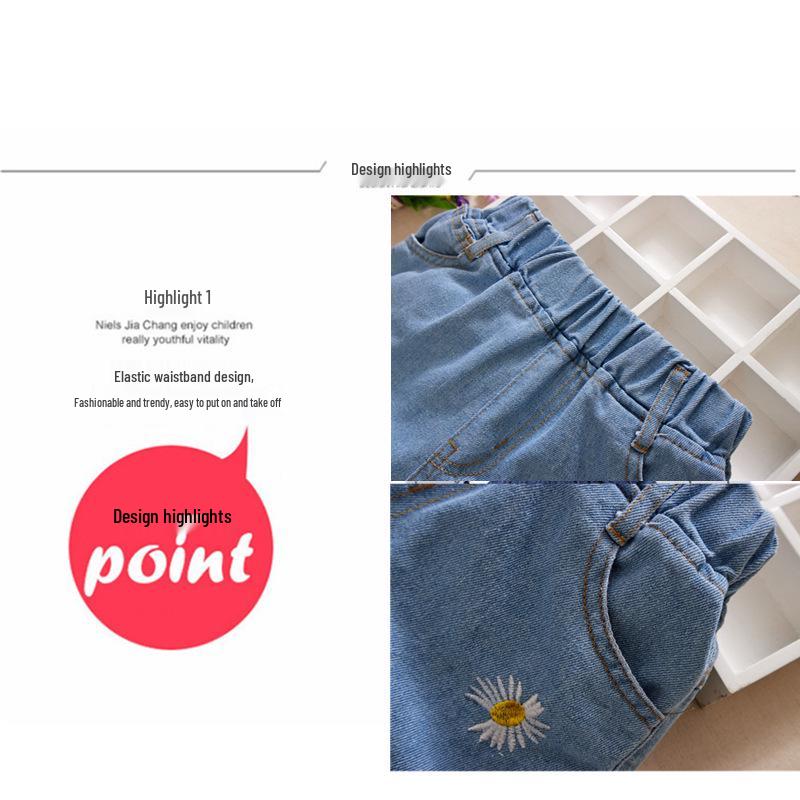 Trendiga sommarjeansshorts för flickor för barn - Moderiktiga ytterkläder för mellanstora och stora barn