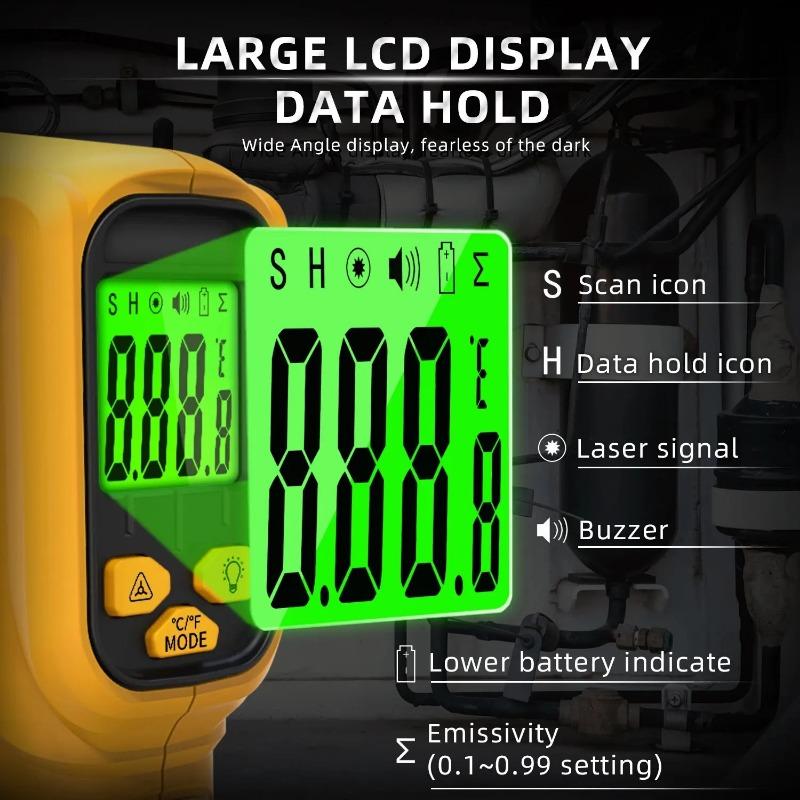 Infrared Thermometer -50~530C Professional 12:1 Digital IR-LCD Temperature Meter Non-contact Laser Thermometers Pyrometer