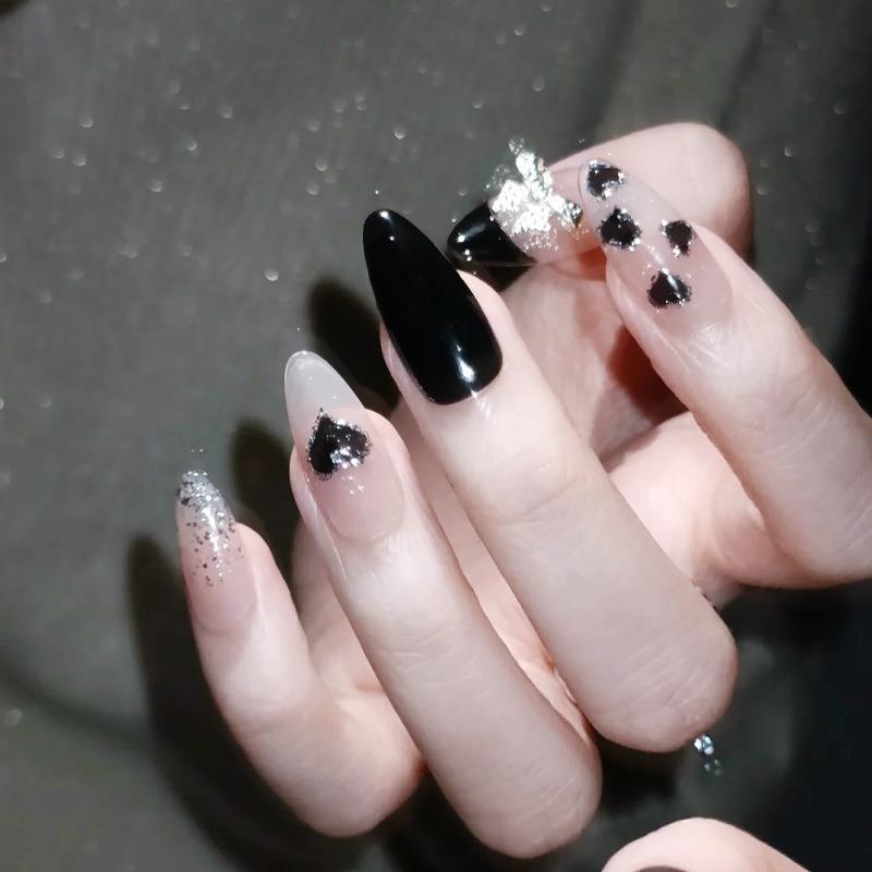 

Dark Heart Butterfly Nail Tips: Sweet & Spicy Girl Flash Nail Art Glue Type