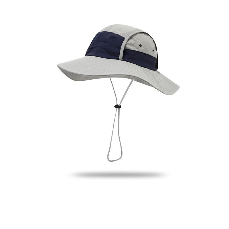 Leichter schnelltrocknender Sonnenhut mit breiter Krempe für Herren und Damen, Outdoor UV-Schutz, Fischerhut mit winddichtem Kinnband