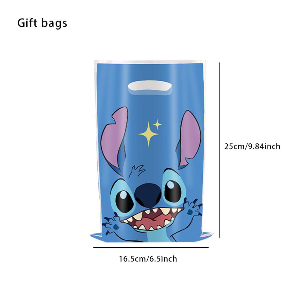 Kids Party Stitch Candy Bags With Plastic Material For Birthday Decor Gifts And