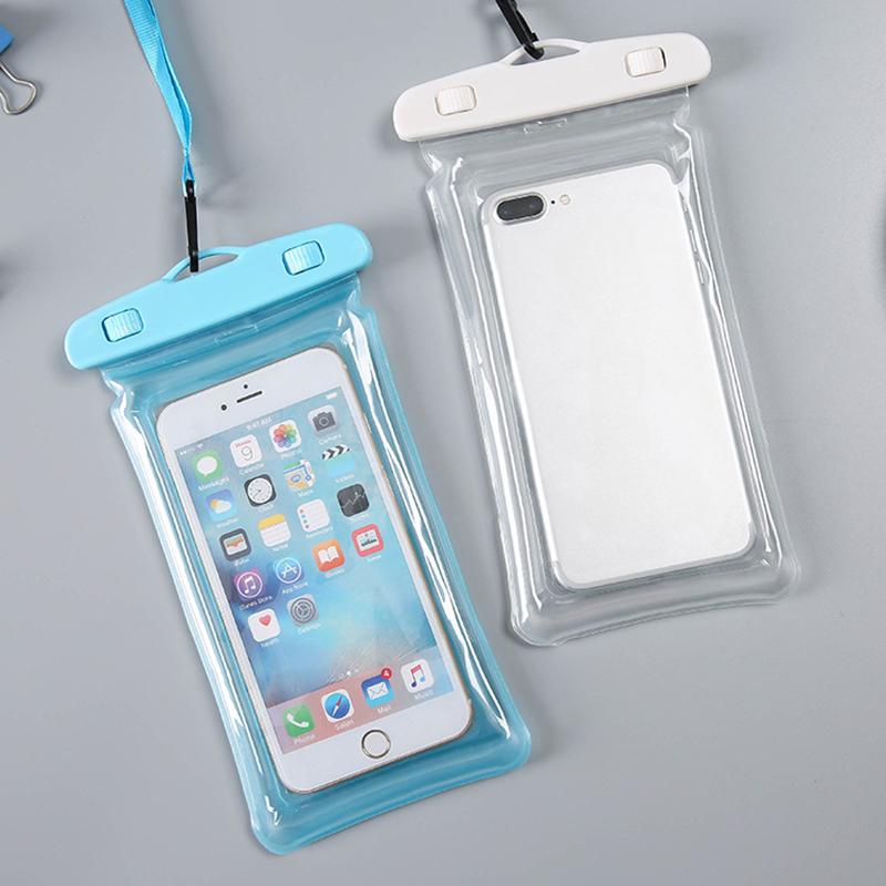 

New Floating Airbag Waterproof Swim Bag Phone Case Cover Swimming Bags Case & Strap