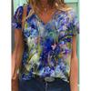 Summer Sunflower Floral 3D Print T Shirt Women V-Neck Casual Tee Y2k Tops Harajuku Streetwear Oversized T-shirts Woman Clothing