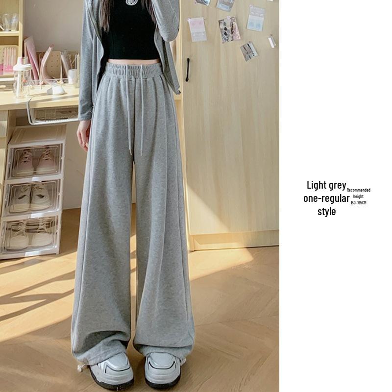 2024 Autumn/Winter Women's Mamba Cotton Sweatpants: Loose Wide-Leg, Cuffed, Straight-Leg Casual Sportswear