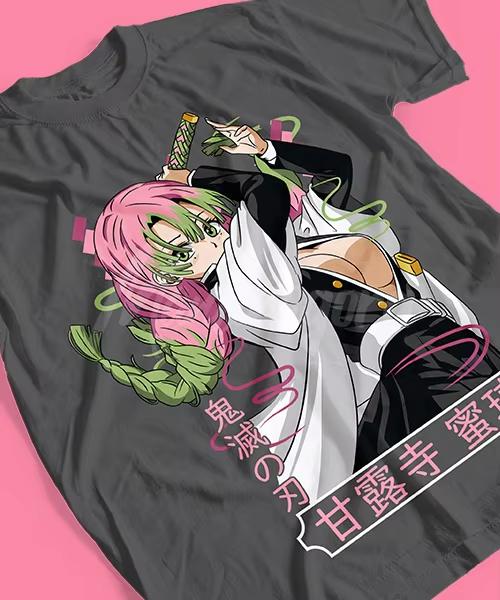 T-shirt for Anime Demon Killer Mitsuri Kanroji Ataque Anime Men's T-Shirt Summer New Men's and Women's Streetwear
