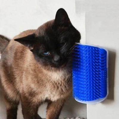 Pente massageador para gatos, escova para canto de parede, para gatinhos, brinquedo com cerdas para arranhões, ferramenta de remoção de pelos de plástico para animais de estimação