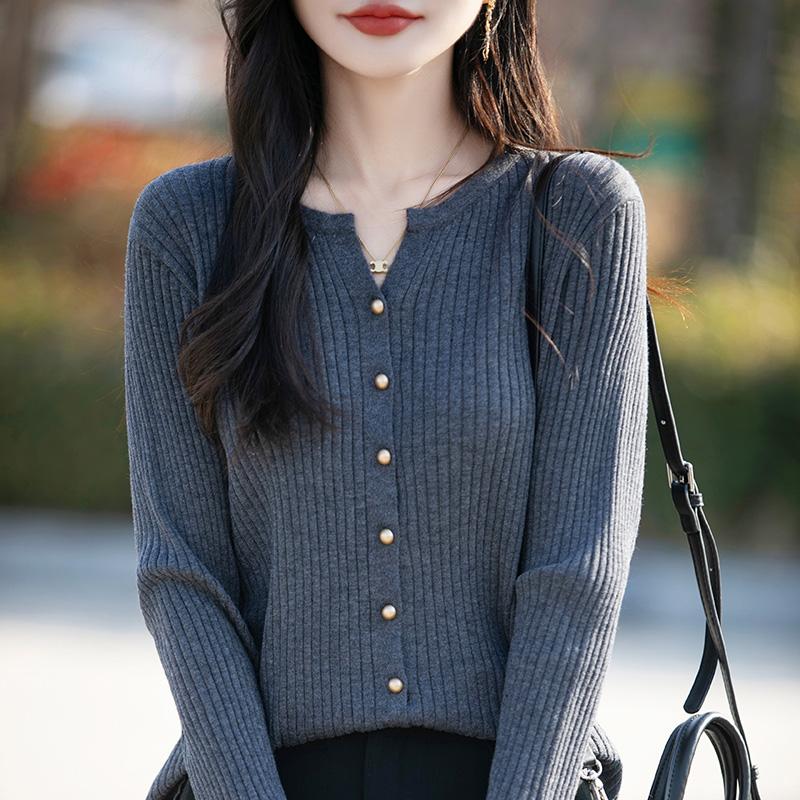 Women's Lightweight 50% Wool 50% Mulberry Silk Cardigan - 4-Season Versatile Knitwear for All-Year Comfort & Style