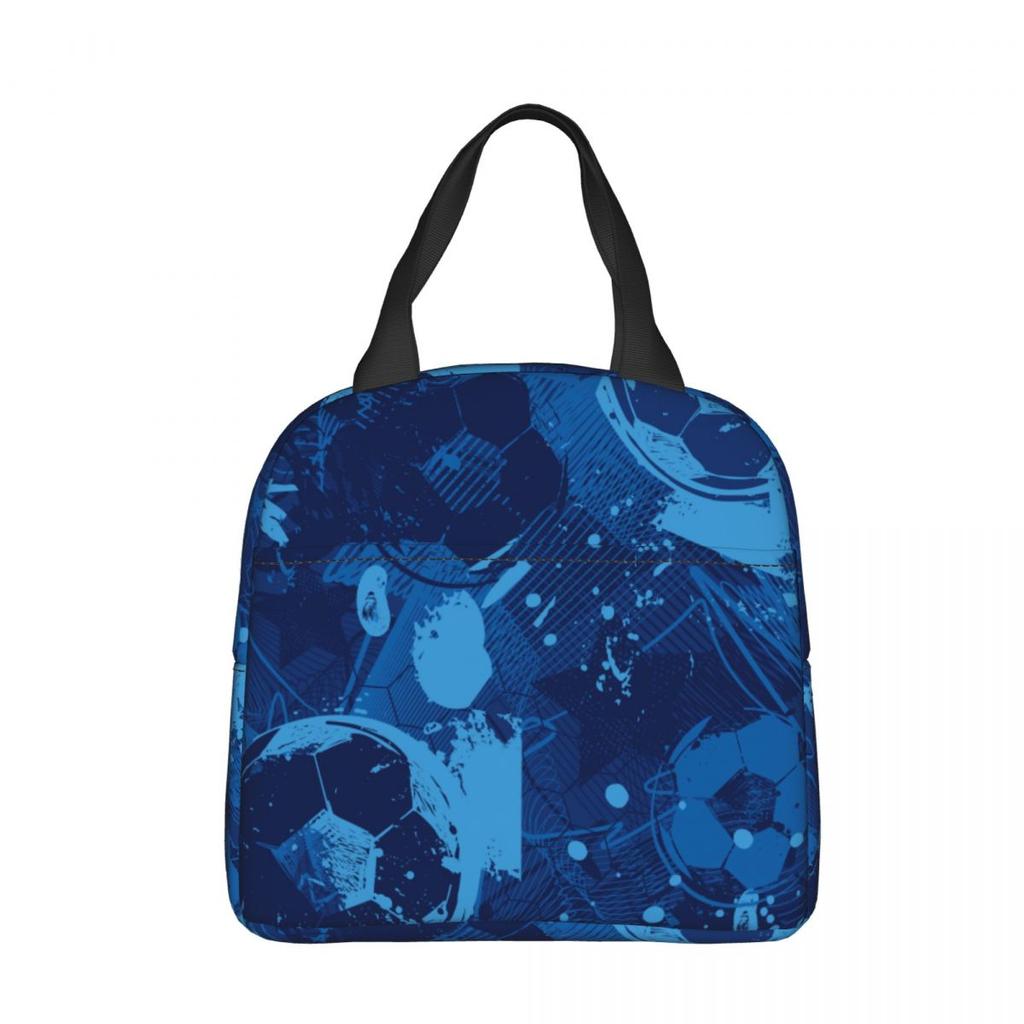Cartoon Soccer Ball Football Insulated Lunch Bag Thermal Bag Reusable High Capacity Lunch Box Tote Food Bag Beach Outdoor