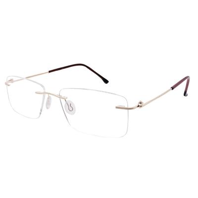RSINC RimLess frame/eyeglass/Spectacle, Optical, Titanium For Men And Women, Slim Golden Brown 001 53-17-138 (IB-2) M1 Viacos Golden Brown 001 | IB 2