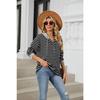 Autumn Women's Striped Clashing Colour Splicing Hooded Long Sleeve Loose Sweatshirt