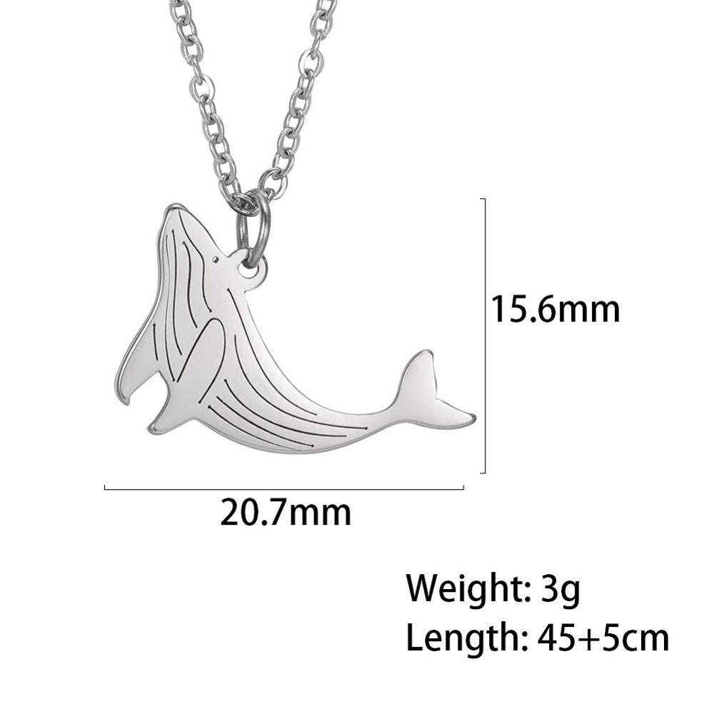 Cazador Stainless Steel Animal Pendant Necklace Cute Cat Dog Pet Whale Elephant Fish Penguin Necklaces Jewelry Gift for Women