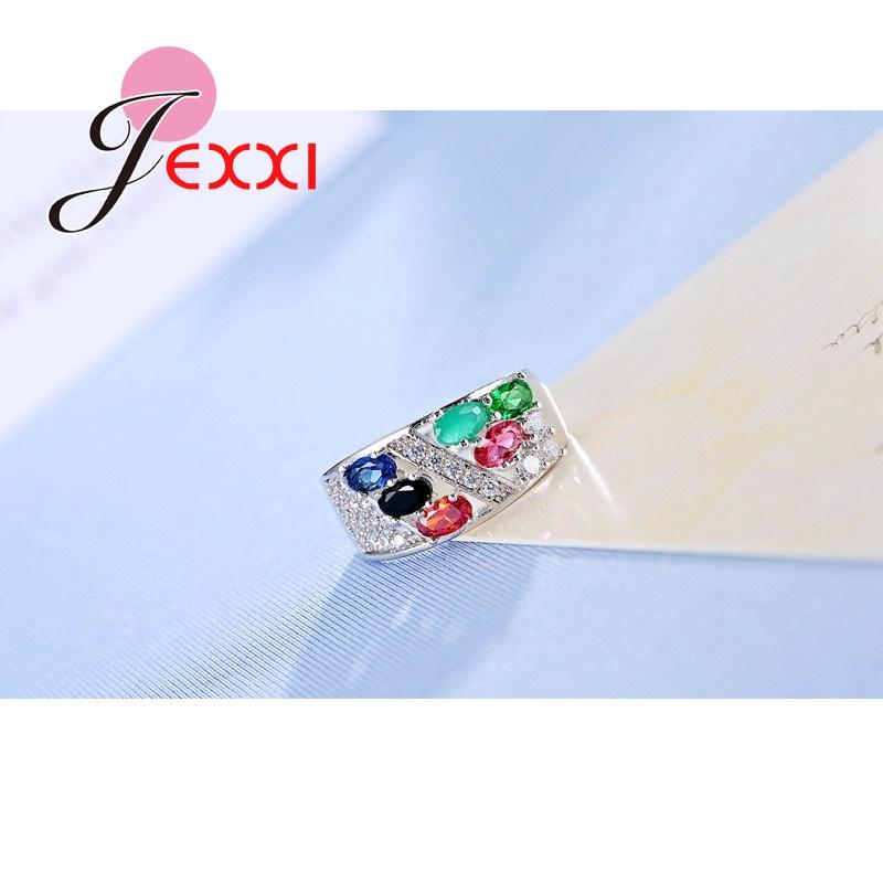 Wholesale Fashion Jewelry AAA Mixed Zircon Rings 925 Sterling Silver Crystal Engagement Wedding Fine Ring For Women
