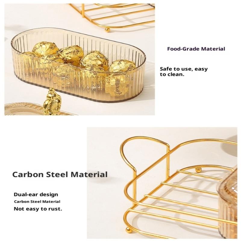 3D Design Serving Bowl Serving Tray Organizer Elegant 3-Tier Dried Fruit Nut Display Tray With Stylish Elk Lid Nordic For Fruits