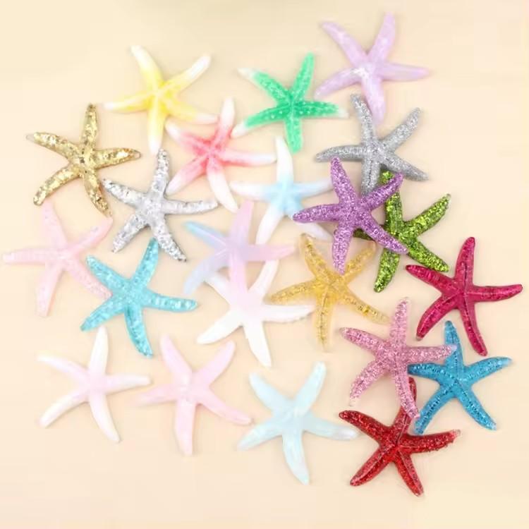 E-Commerce Firm Sale 40mm Flatback Resin Cabochons Large Starfish Design with Artificial Sea Theme for Souvenirs