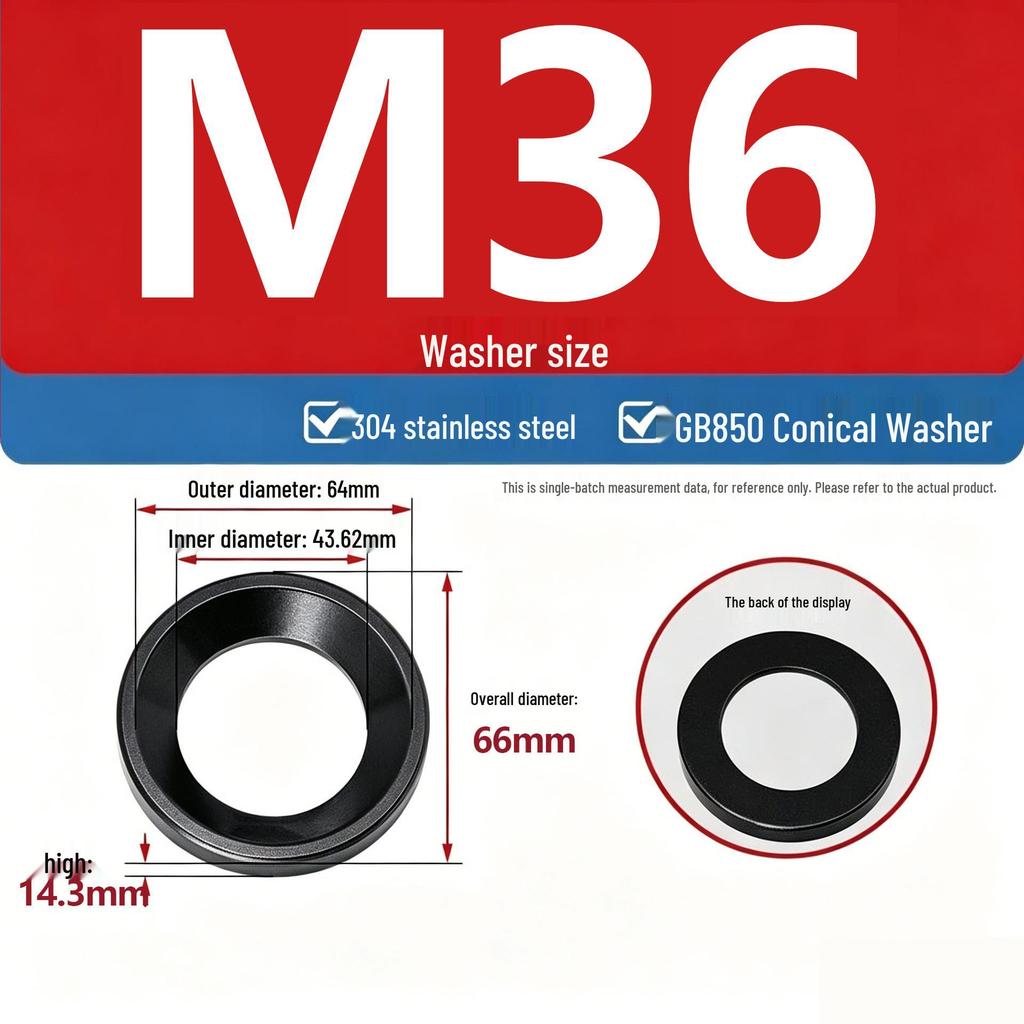 304 Stainless Steel Conical, Spherical, and Concave Convex Washers (M6, M8, M10, M12)